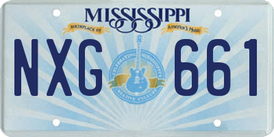 MS license plate NXG661