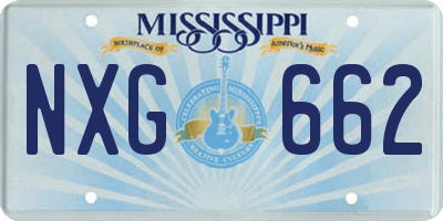 MS license plate NXG662