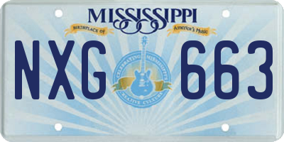 MS license plate NXG663