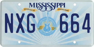 MS license plate NXG664