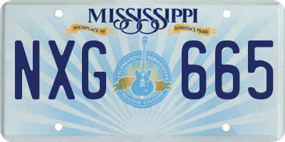 MS license plate NXG665