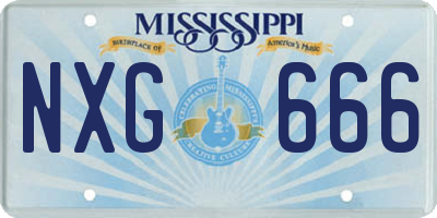 MS license plate NXG666