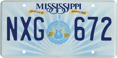 MS license plate NXG672