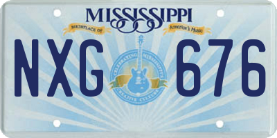 MS license plate NXG676