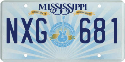 MS license plate NXG681