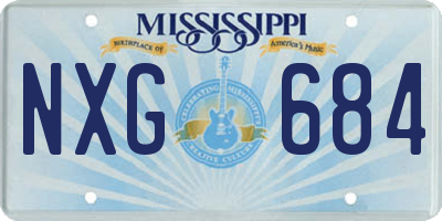 MS license plate NXG684
