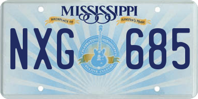 MS license plate NXG685