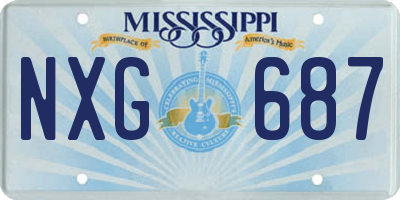 MS license plate NXG687
