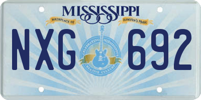 MS license plate NXG692