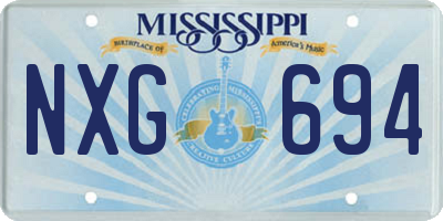 MS license plate NXG694