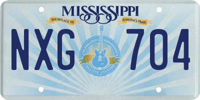MS license plate NXG704