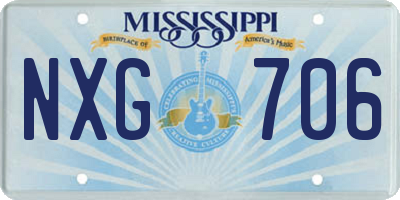 MS license plate NXG706