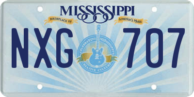 MS license plate NXG707