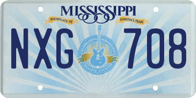 MS license plate NXG708