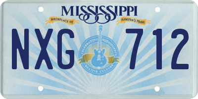 MS license plate NXG712