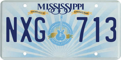 MS license plate NXG713