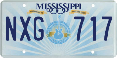 MS license plate NXG717