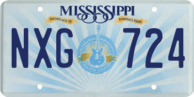 MS license plate NXG724