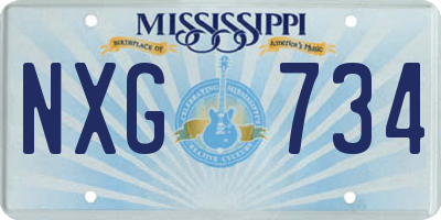 MS license plate NXG734