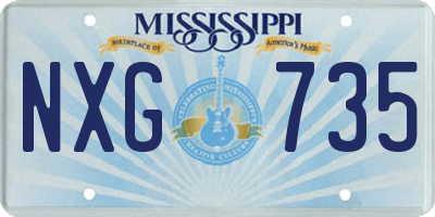MS license plate NXG735