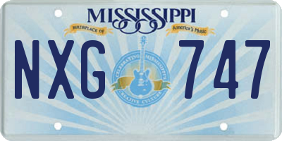 MS license plate NXG747