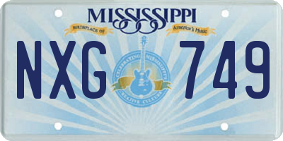 MS license plate NXG749