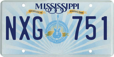 MS license plate NXG751