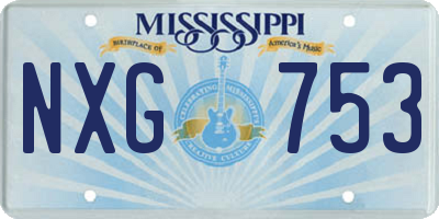 MS license plate NXG753