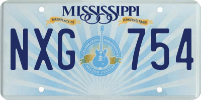 MS license plate NXG754