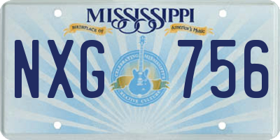 MS license plate NXG756