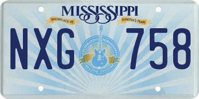 MS license plate NXG758
