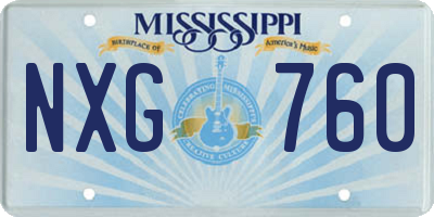 MS license plate NXG760