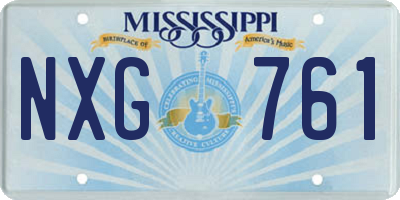 MS license plate NXG761