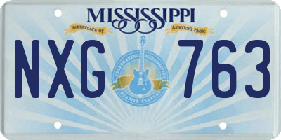 MS license plate NXG763
