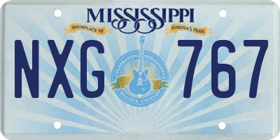 MS license plate NXG767