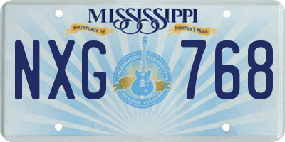 MS license plate NXG768