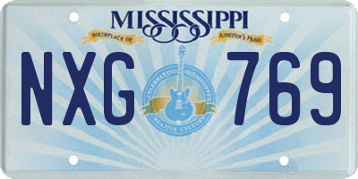 MS license plate NXG769