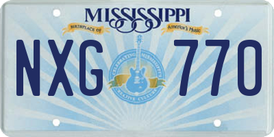 MS license plate NXG770