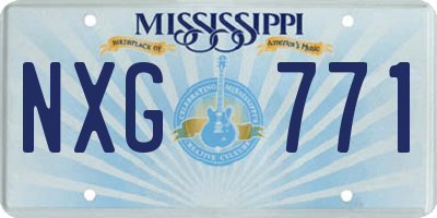 MS license plate NXG771