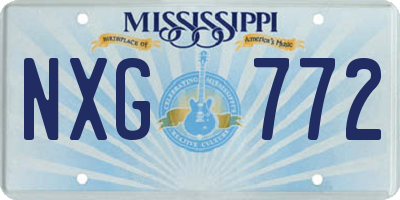 MS license plate NXG772