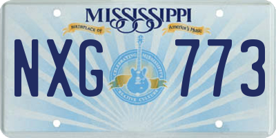MS license plate NXG773