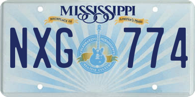 MS license plate NXG774