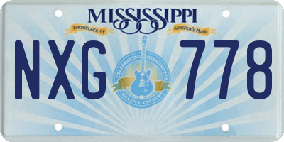 MS license plate NXG778