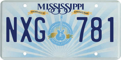 MS license plate NXG781