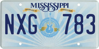 MS license plate NXG783