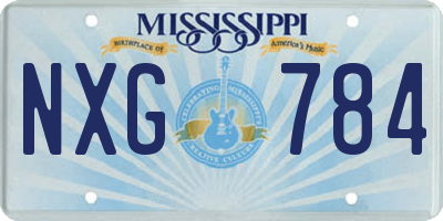MS license plate NXG784