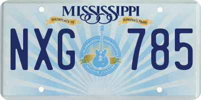 MS license plate NXG785