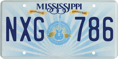 MS license plate NXG786