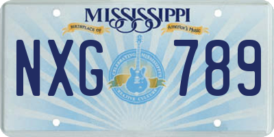 MS license plate NXG789
