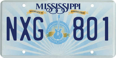 MS license plate NXG801